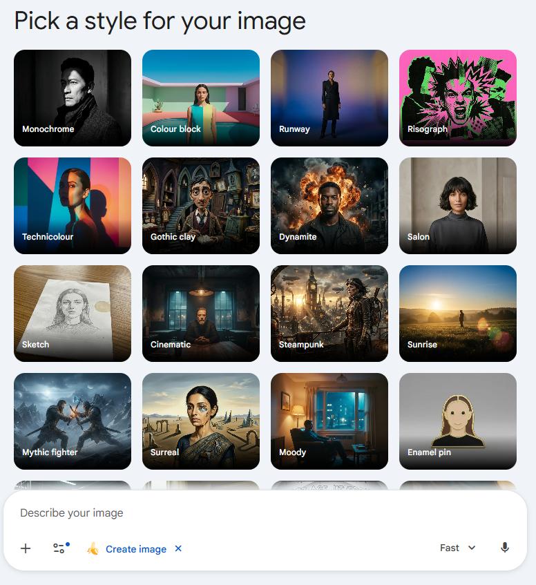 Google Gemini's Imagen 3 (Nano Banana 2) image generation interface